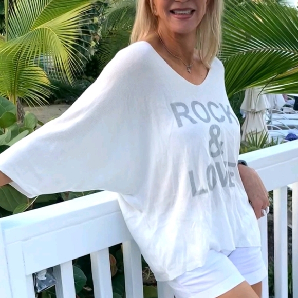 Gigi Moda Mohair Blend Rock & Love Black Dolman 3/4 Sleeve Sweater ONE SIZE 1218 - Picture 9 of 9